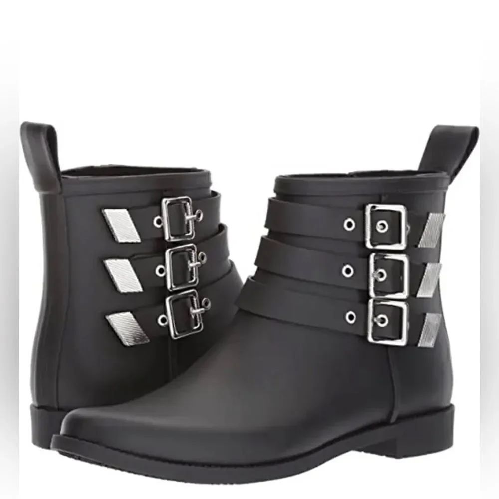 LOEFFLER RANDALL Luxury Zip-Up Nash Rainboots Size 11 Reg $395